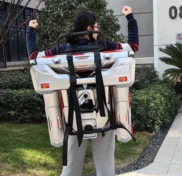 One person carrying the IFBOT M20 on their back like a backpack